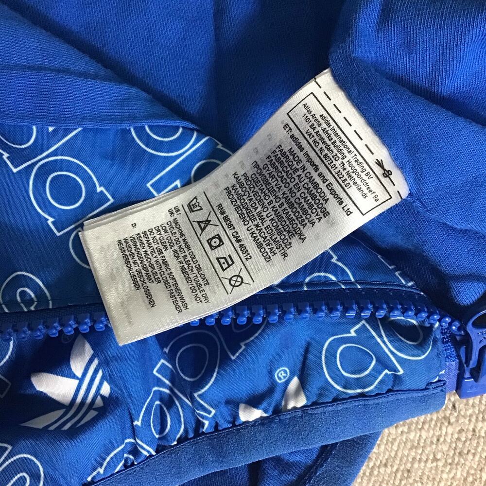 Adidas Original Boys   Blue/White Monogram Hoddie Jacket  Boys Sizes XS/4-5  EUC - Picture 6 of 7